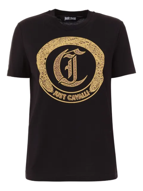 Just Cavalli logo-embellished T-shirt Black 79PAHE01CJ110