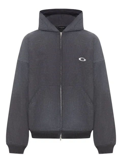 Balenciaga embroidered-logo hoodie Grey 838688TSWB3