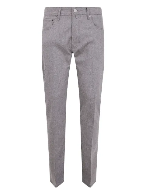 Jacob Cohën embroidered-pocket wool trousers Grey JUMQW004001S3679