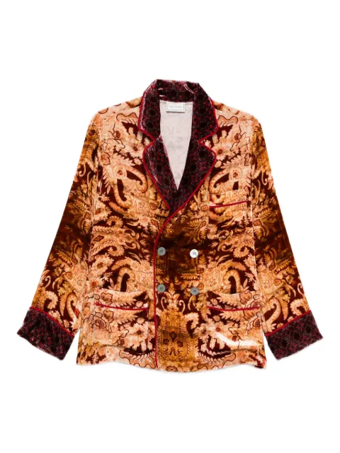 Pierre-Louis Mascia paisley-print double-breasted jacket Red KANPURSGC11351