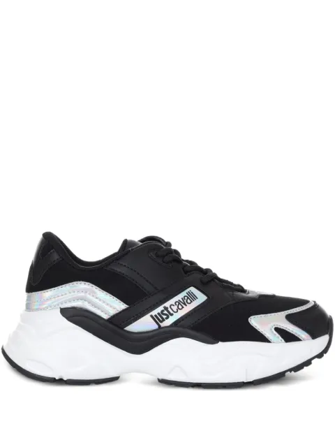 Just Cavalli iridescent-panelled sneakers Black 79RA3SL2ZSD67