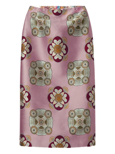 La DoubleJ floral-print pencil skirt Pink SKI0011JCQ114NUC03PI10