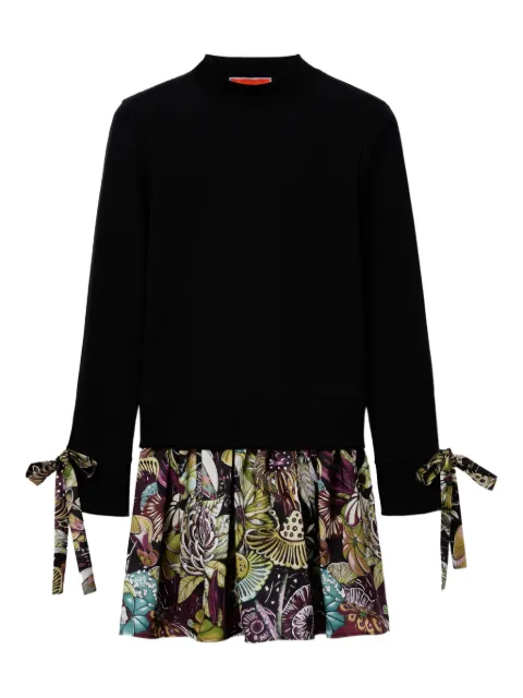 La DoubleJ floral-print mock-neck mini dress Black DRE0453FOD001FNG01BL01