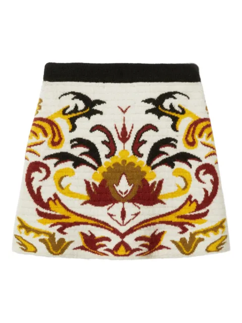 La DoubleJ floral-pattern knitted skirt White SKI0169KNI177VA402BR05
