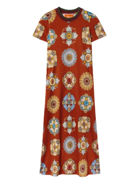 La DoubleJ floral-print swing dress Red DRE0247JER002NUC01OR04