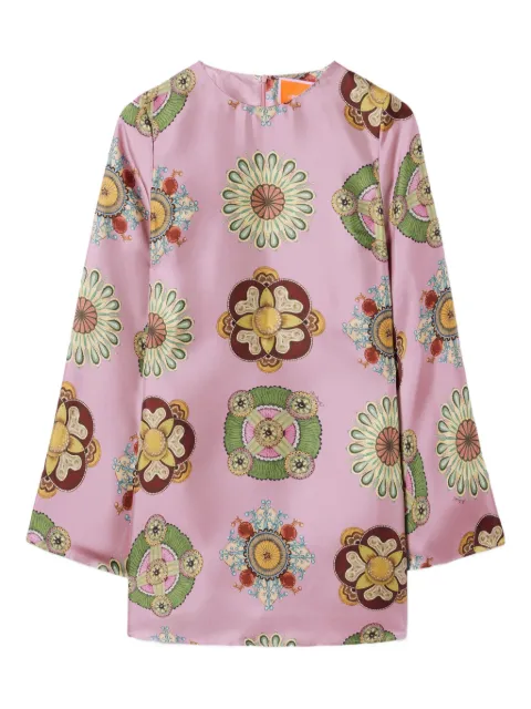 La DoubleJ geometric-pattern mini dress Pink DRE0652SIL001NUC01PI10