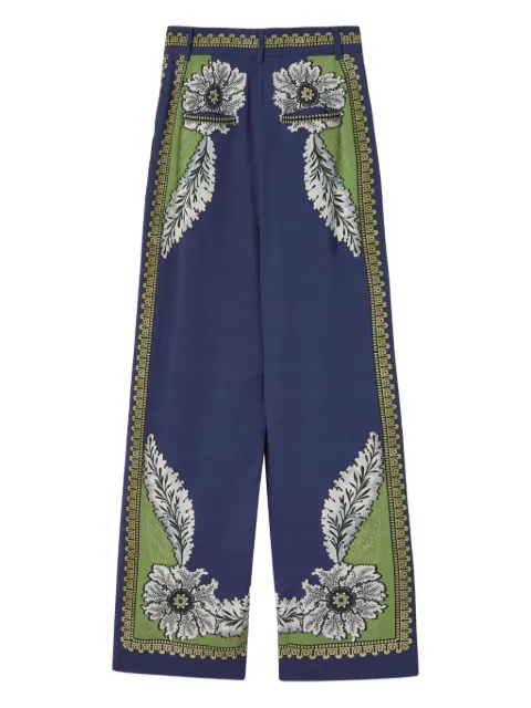 La DoubleJ Brooklyn floral-print pleated trousers Blue TRO0175VIS011BOU01BU06