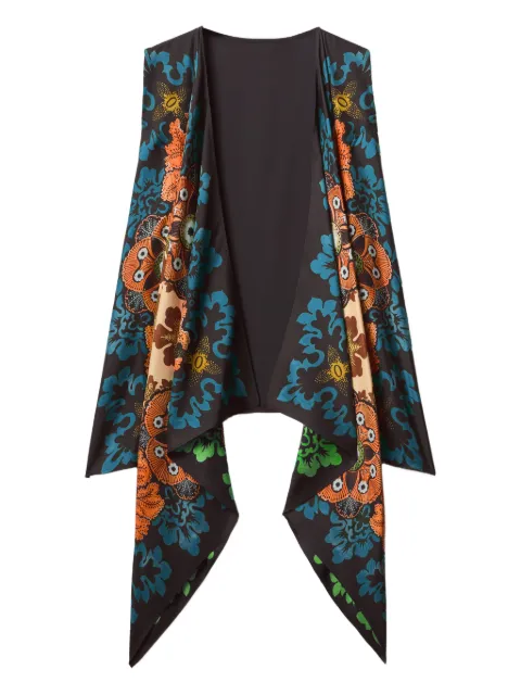 La DoubleJ floral-print gilet Blue SCA0081SIL006BOU01RE01
