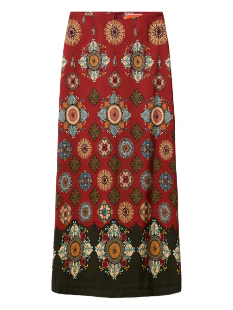 La DoubleJ floral-print midi skirt Red SKI0018CAD001NUC02OR04