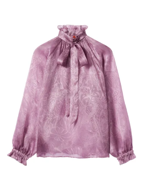 La DoubleJ Cerere ruffled high-neck blouse Pink SHI0120SIL023FNG02PI10