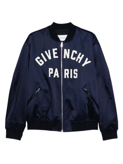 Givenchy logo bomber jacket Blue BM01E01610410