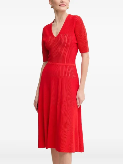 Hervé Léger The Lyla V-neck midi dress Red SHO8284542