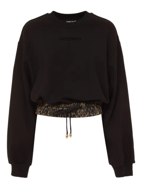 Just Cavalli drawstring leopard-print sweatshirt Black 79PAIE20CF100