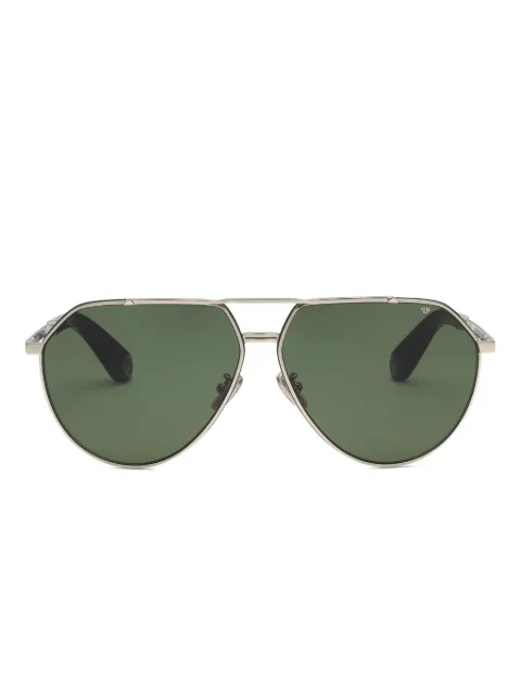 Philipp Plein Eyewear double-bridge pilot-frame sunglasses Silver AADAMES0241PXV037N