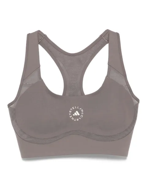 adidas by Stella McCartney logo-print racer-back sport bra Grey JM1401CHC