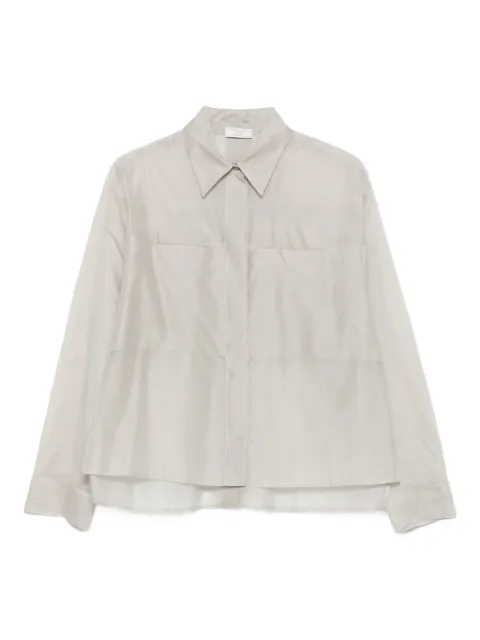 Peserico button-fastening cotton-silk shirt Grey A0617008372