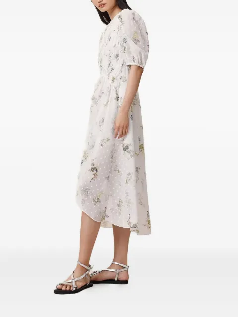 AllSaints floral-print smocked dress White SERENEW209DC