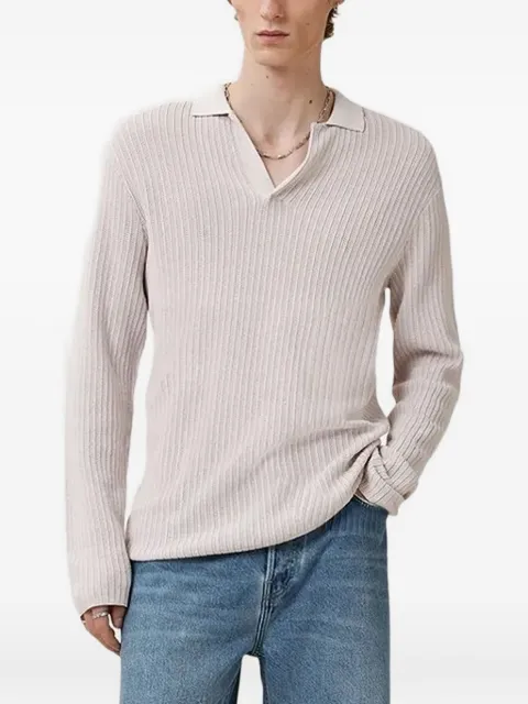 AllSaints ribbed polo-neck sweater Neutrals THOMAM030KC