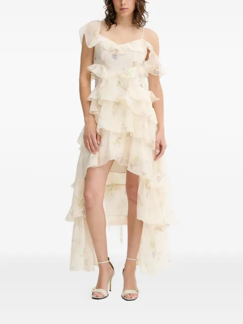 AllSaints floral-print ruffled dress Neutrals SIENNAW190DC