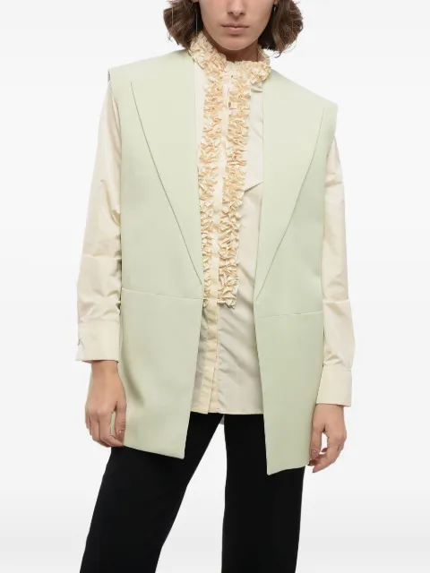Jil Sander raw-edge sleeveless blazer Green J03BN0110J65023