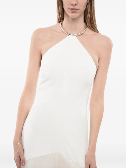 Jil Sander halterneck fringed dress White J03CT0131J65115
