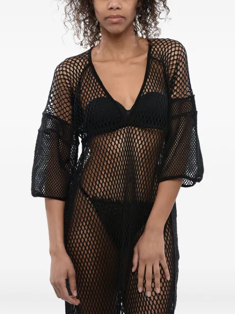 Off-White mesh logo-stripe maxi dress Black OWFB004S24FAB0011010