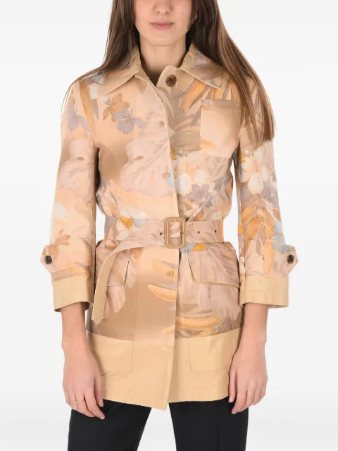 Maison Margiela floral-print belted jacket Neutrals S29AM0208SY123