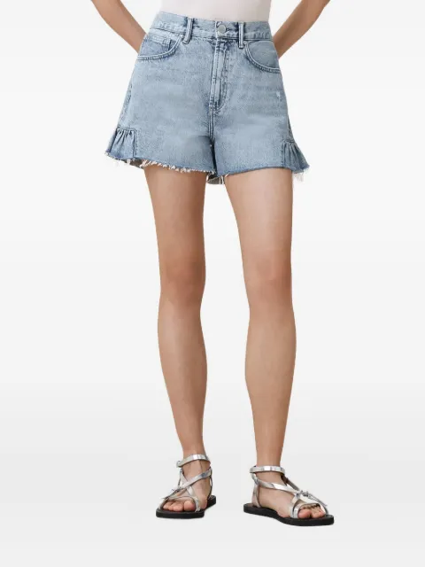 AllSaints Eliana ruffle-detail denim shorts Blue ELIANAW062EC