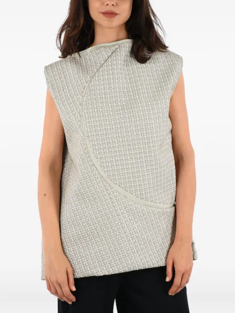 Rick Owens embroidered sleeveless blouse Neutrals RO18S8550TEEM