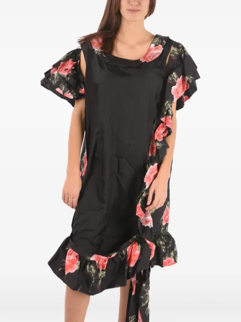 Maison Margiela floral-print silk dress Black S29CT0720S4888