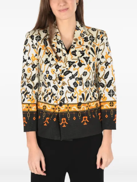 Maison Margiela printed double-breasted blazer White S29BN0