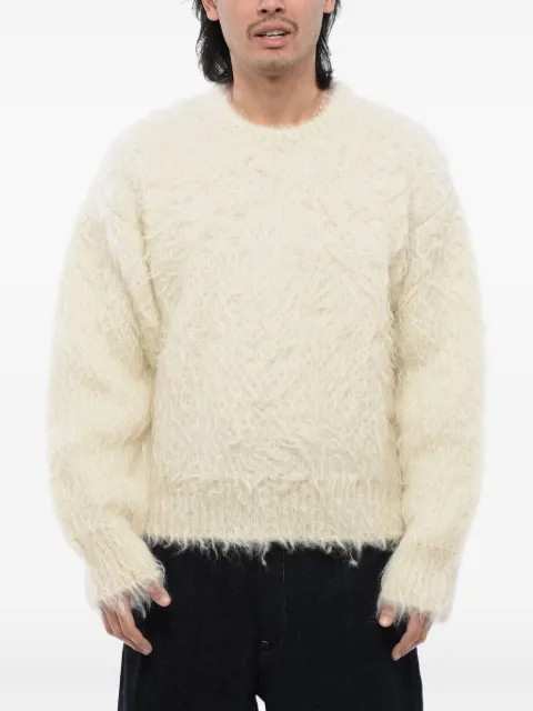 Jil Sander brushed crew neck sweater Neutrals J21GP0113J14672