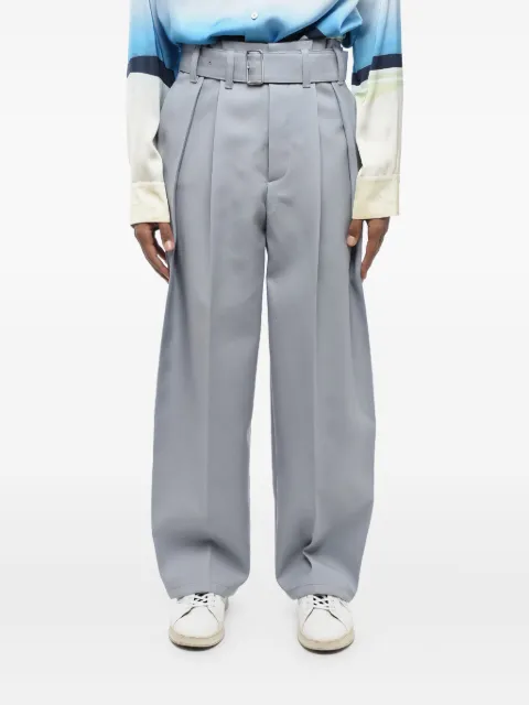 Jil Sander double-pleated belted wide-leg trousers Blue J21KA0112J40001