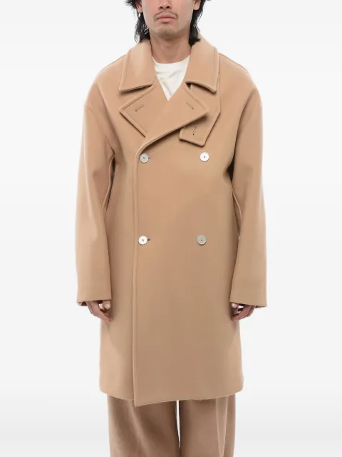 Jil Sander double-breasted wool coat Neutrals J21AA0123J40004