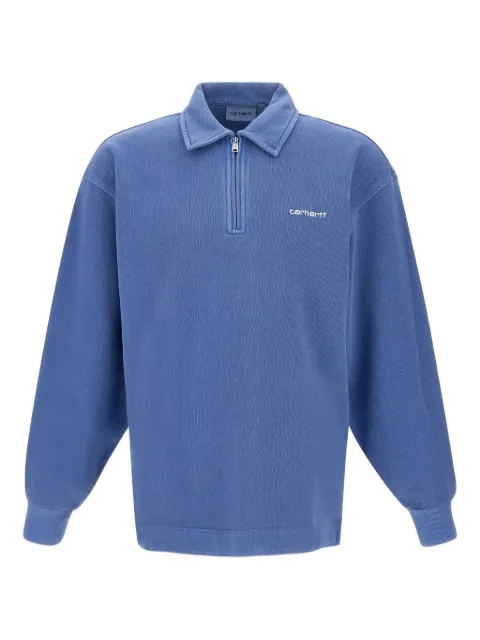 Carhartt WIP half-zip cotton polo shirt Blue I035188