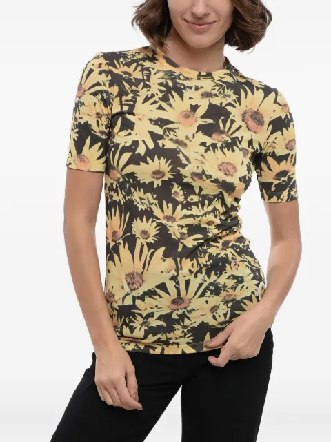 Jil Sander sunflower print short-sleeved T-shirt Neutrals J40GC0109J20029