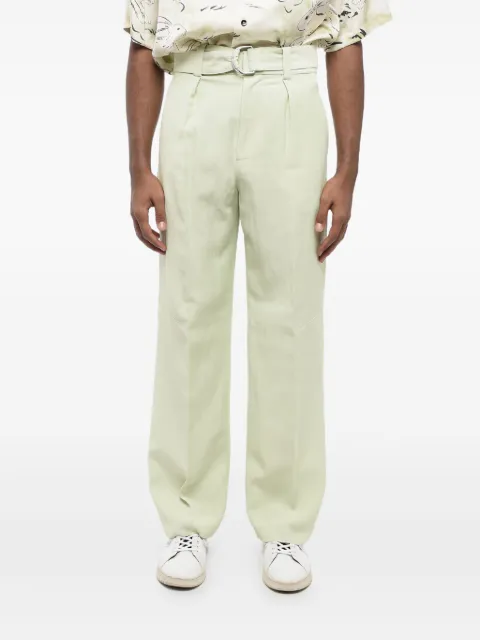 Jil Sander single-pleat belted trousers Neutrals J21KA0116J65023