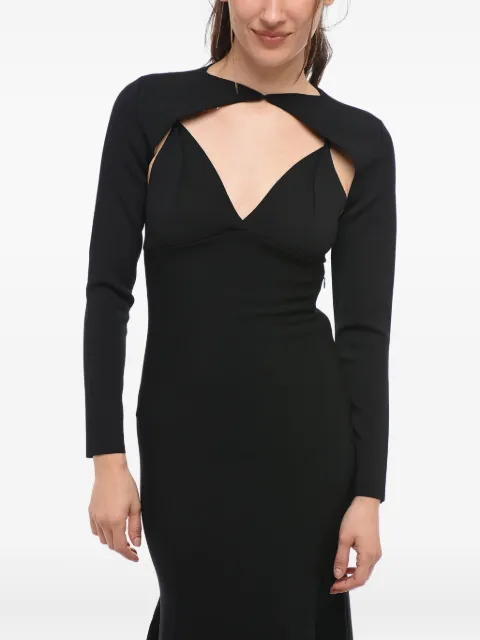 Roland Mouret detachable-sleeves midi dress Black RMRS23003MBVIBLK