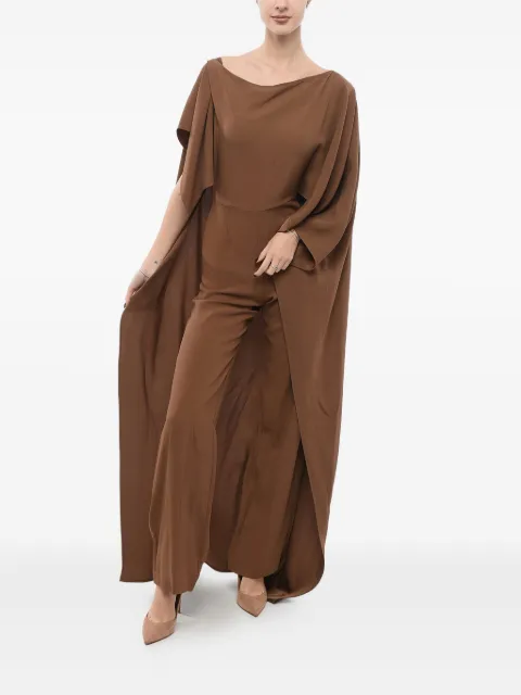 Taller Marmo cape draped jumpsuit Brown TMPS2407702