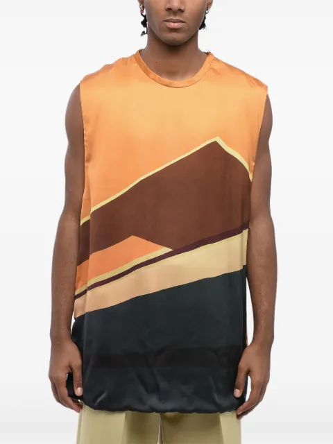 Jil Sander Gas Station geometric-print tank top Orange J22FX0104J65126