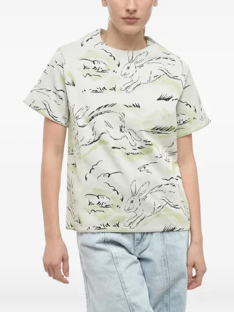 Jil Sander rabbit-print T-shirt Green J53GC0001J20040