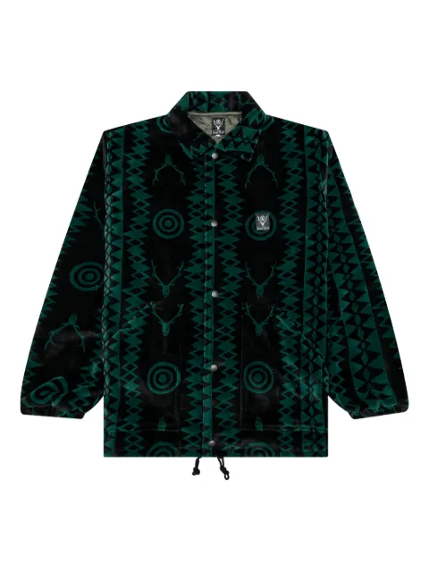 SOUTH2 WEST8 deer-pattern coach shirt jacket Black LQ692BGR