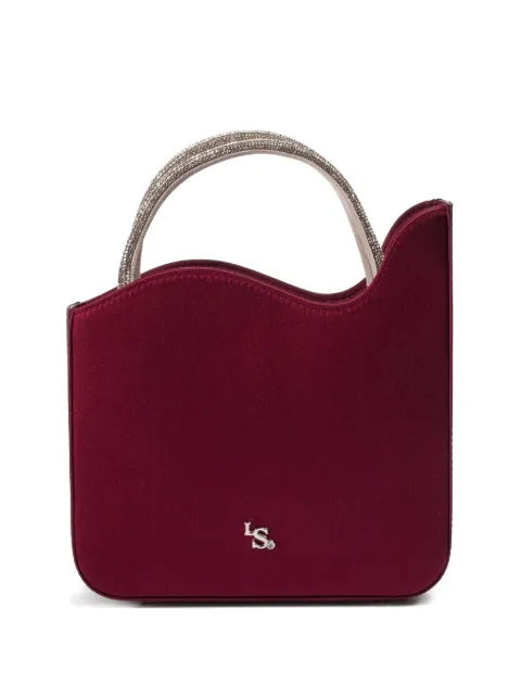 Le Silla small Ivy crystal-embellished satin tote bag Red 9992ZBAGXXXXSAT