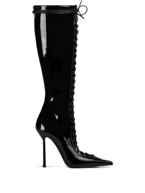 Le Silla 100mm Colette lace-up pointed-toe boots Black 4251B100BLPPPOL