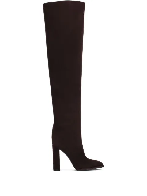 Le Silla 110mm Elsa block-heel suede boots Brown 7053E100RBPPPOW