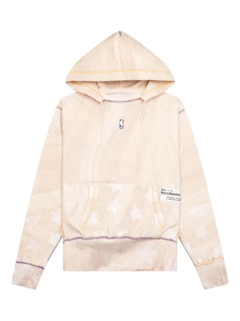 Advisory Board Crystals x LA Lakers wood-grain star-print hoodie Neutrals ABCXLAKERS