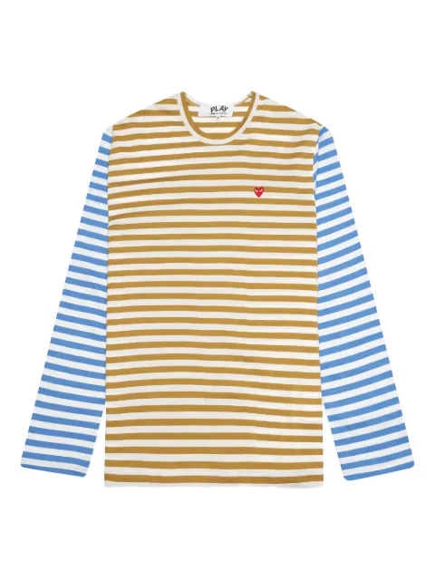 Comme Des Garçons Play stripe long-sleeve T-shirt Green AZT318051