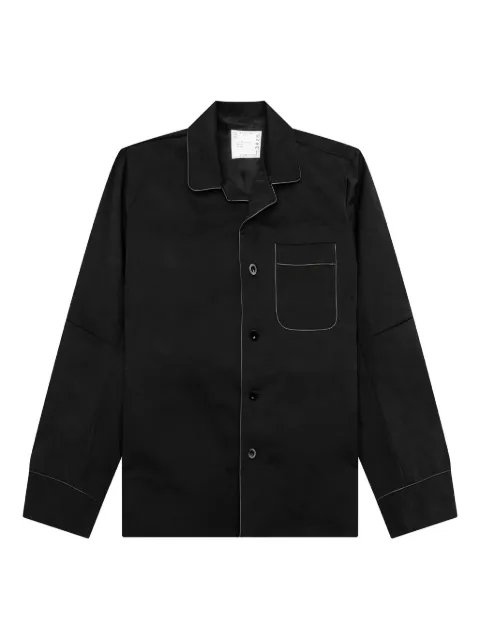 sacai contrasting-trim shirt jacket Black 2403426M