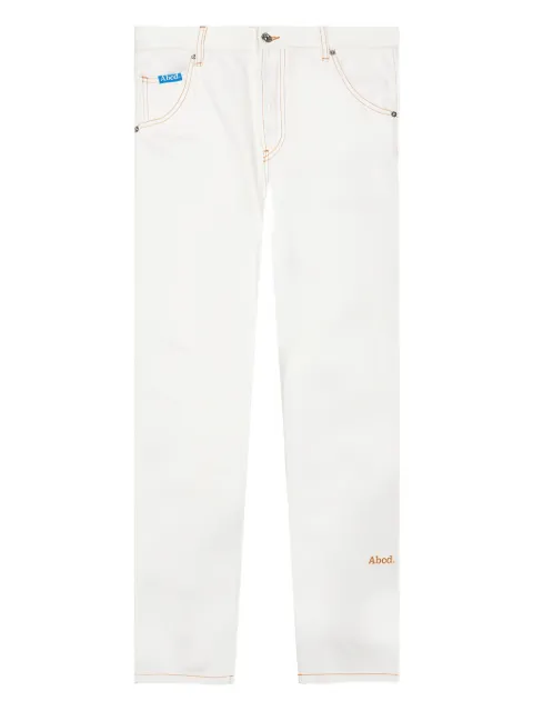 Advisory Board Crystals logo-embroidered patch trousers White ABCDMFITC