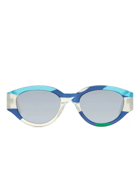 Retrosuperfuture Drew Mama Andy Warhol Camouflage patchwork round sunglasses Blue I937H6P